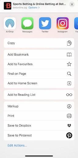 BetOnline app add to homescreen