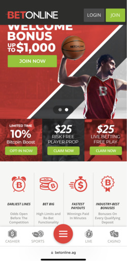 BetOnline homepage