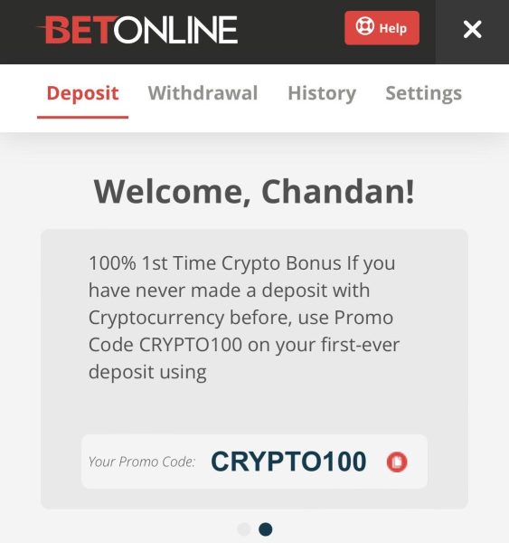 Enter a Promo Code on BetOnline