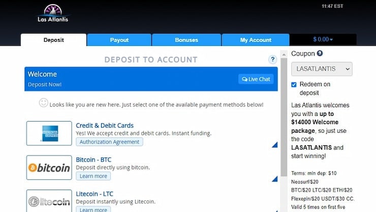 How to Make a Deposit at Las Atlantis