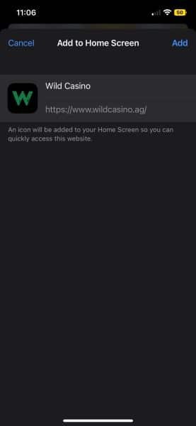 Add to home screen