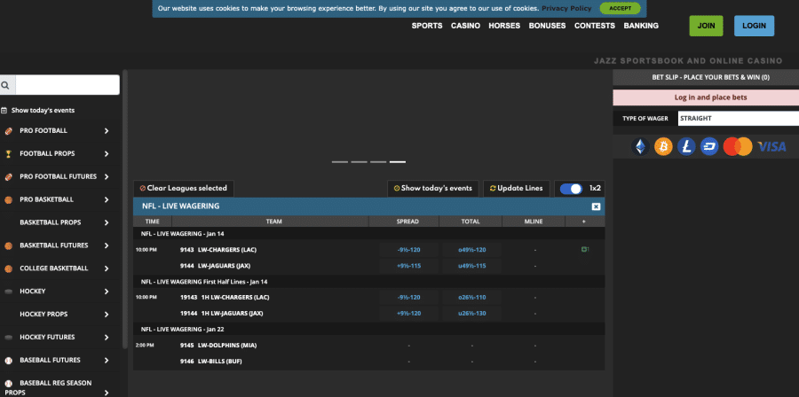JazzSports homepage