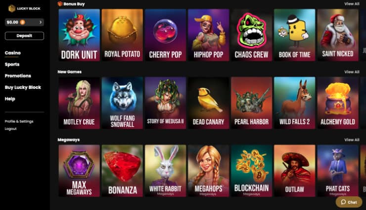 Lucky Block Game Selection
