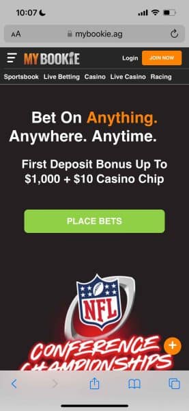 MyBookie mobile casino