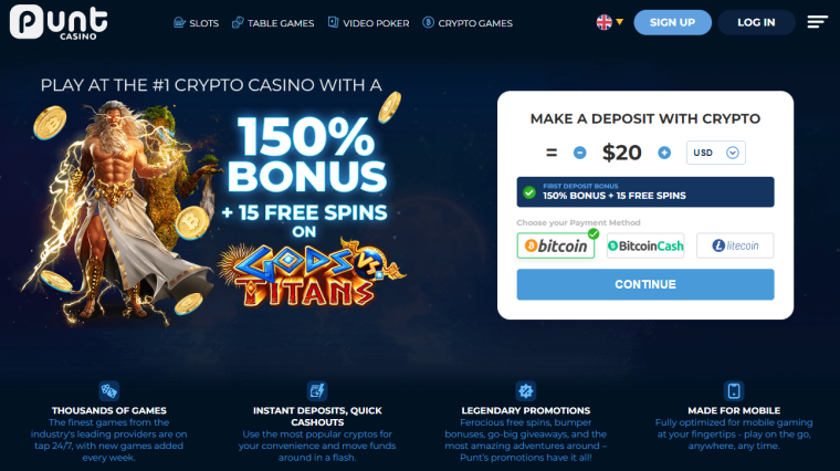 Punt Casino Welcome Bonus