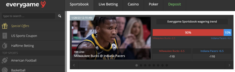 Everygame Betting Page