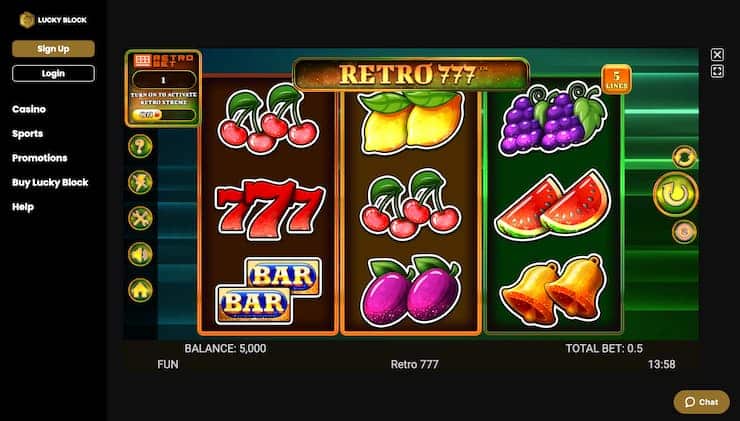 Lucky Block Casino Classic Slot