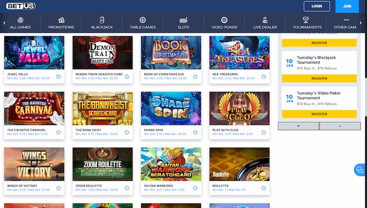 BetUS $10 Deposit Casino