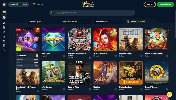 Winz.io Casino Dead or Alive 2 Slot