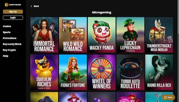 Lucky Block Casino Mega Moolah Slots