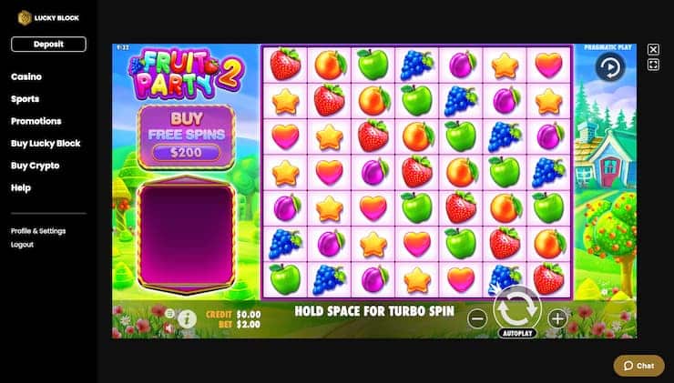 Lucky Block Casino Fruit Party 2 Slot Bonus Buy
