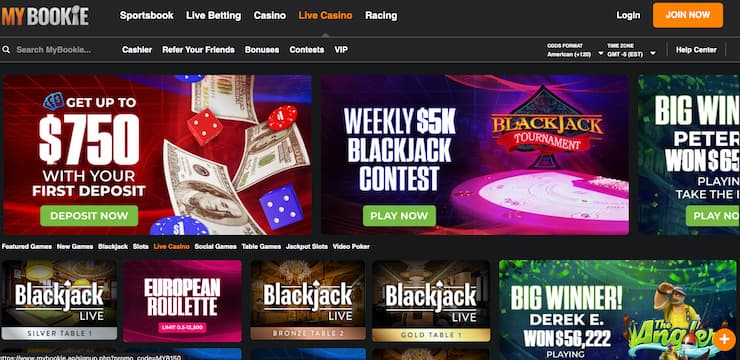 MyBookie Live Dealer European Roulette Casino