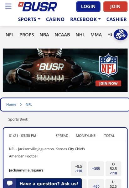 BUSR mobile site