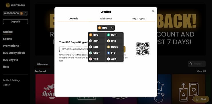 Register at Lucky Block Casino Step 2