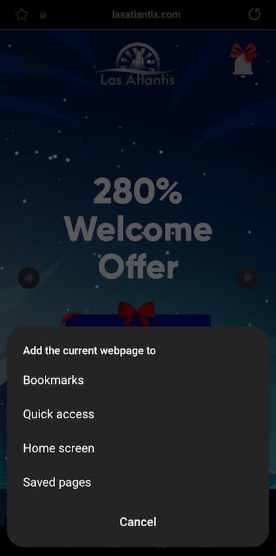 Step 3 Add the web page to your home screen