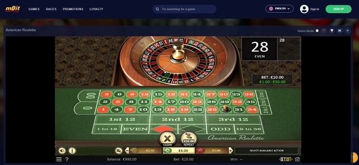 mBit American Roulette