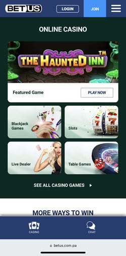 BetUS homepage