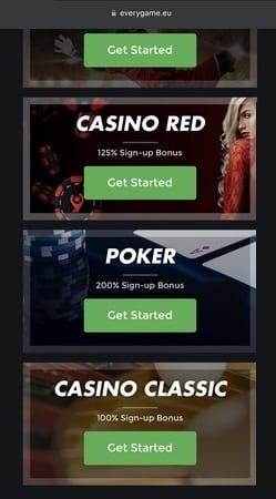 Everygame homepage