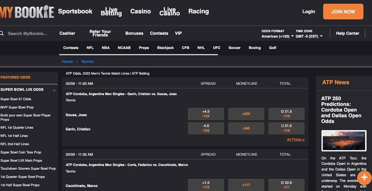ATP tennis markets Penn