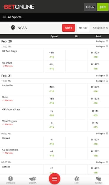 BetOnline California Mobile Betting Site