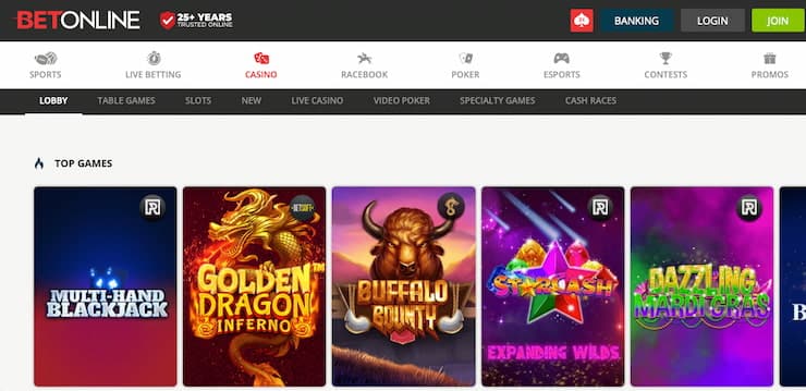 BetOnline Casino Games New Jersey