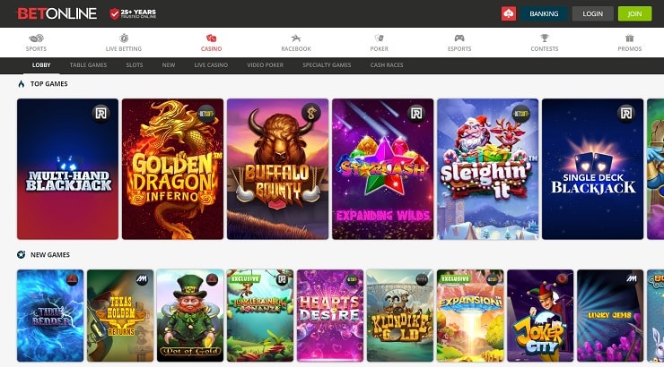 BetOnline Casino New Slots