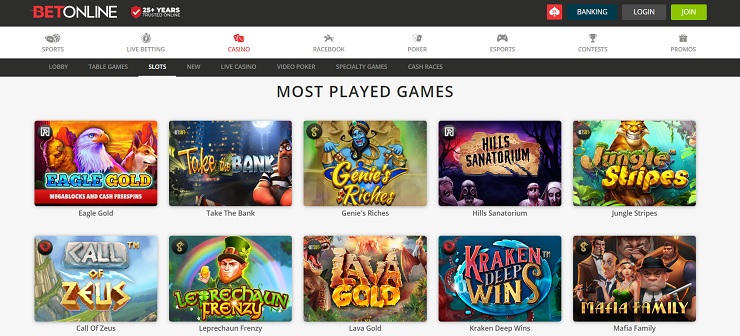 BetOnline Casino Slots