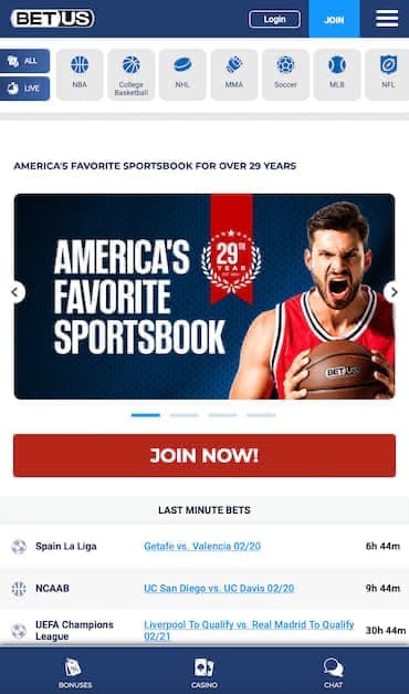 BetUS California Mobile Betting Site