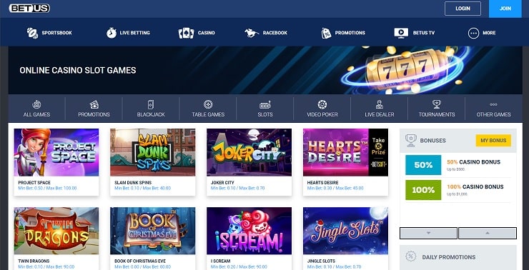 BetUS Casino Best Payout Slots