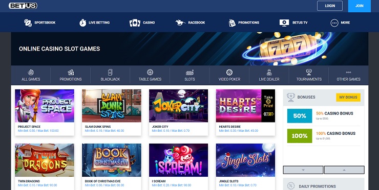 BetUS Casino Penny Slots