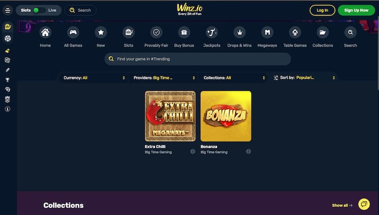 Bonanza slot Winz.io Casino