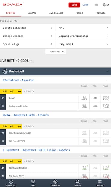 Bovada California Mobile Betting Site