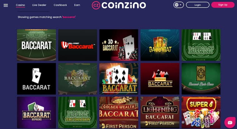 Coinzino Baccarat