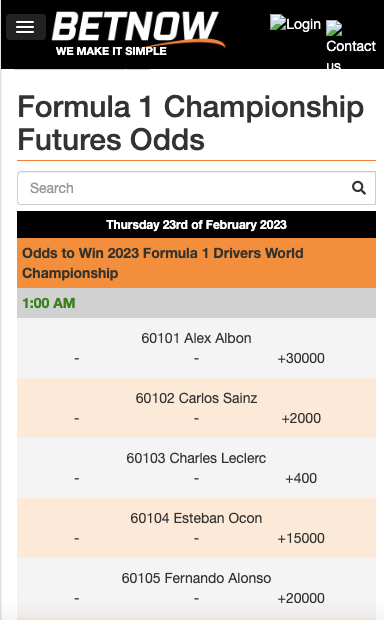 F1 futures ID app