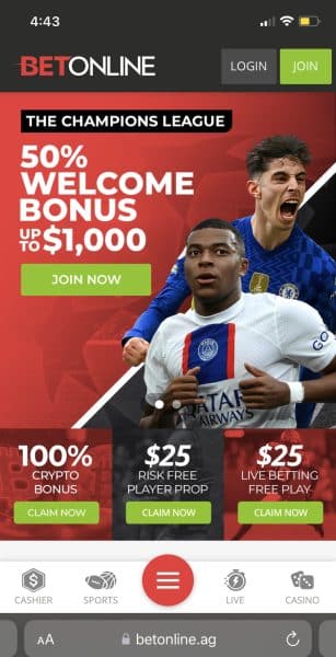 BetOnline sign up