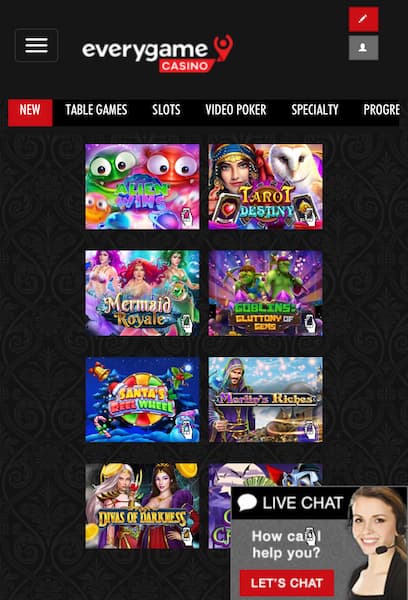 Everygame mobile site