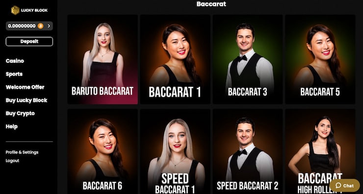 Lucky Block Baccarat Variants