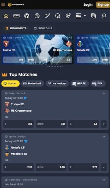 Lucky Block Mobile Betting Site