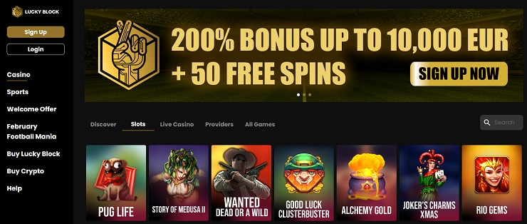 Lucky Block Casino Penny Slots