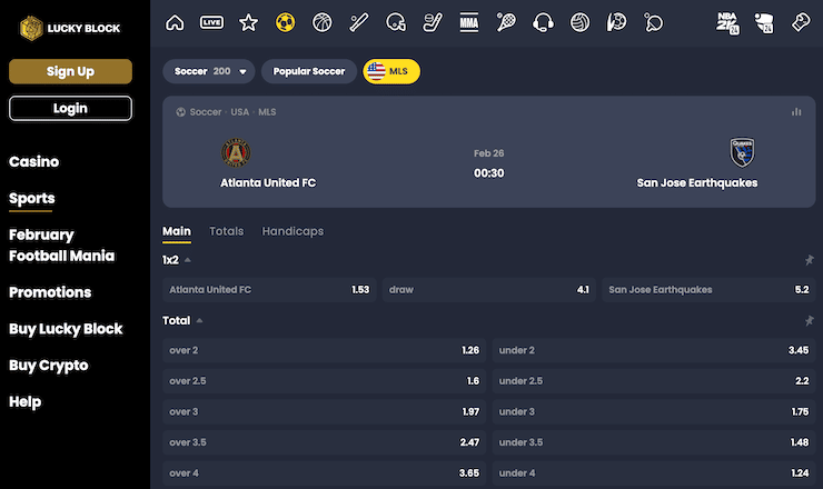 Lucky Block MLS bets