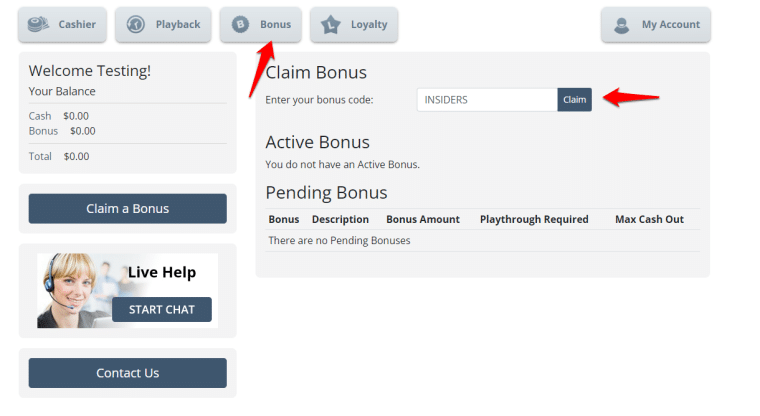 Lucky Creek Claim a Bonus