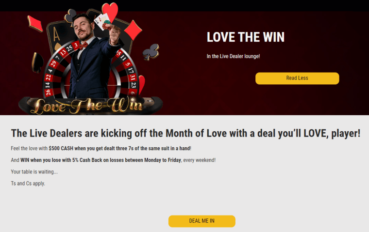 Lucky Creek Live Casino Bonus