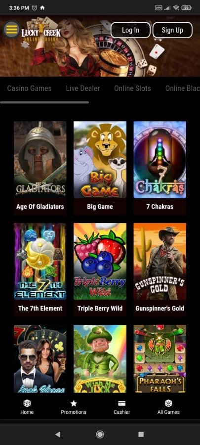 Lucky Creek mobile casino