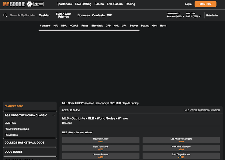 MyBookie MLB Betting Site