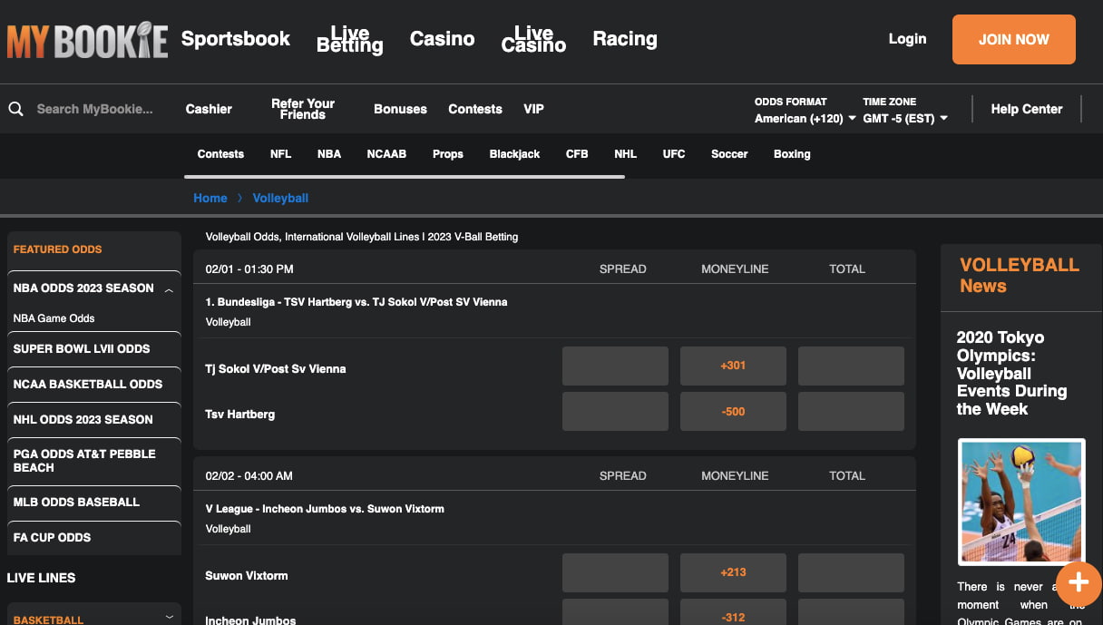 MyBookie volleyball odds Nevada