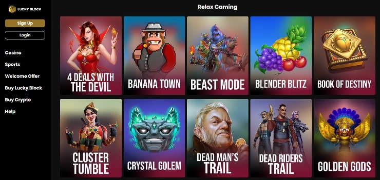 Relax Gaming Casinos - Lucky Block