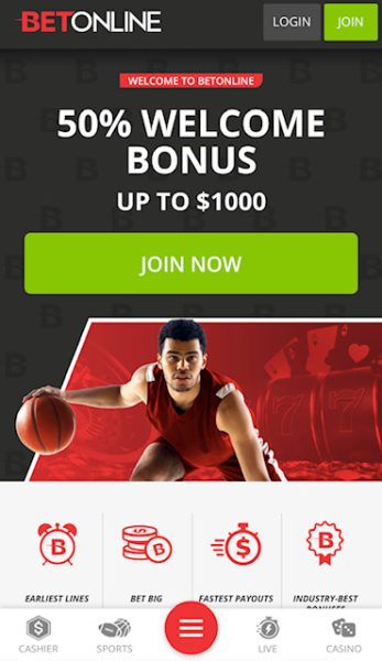 BetOnline sign up page
