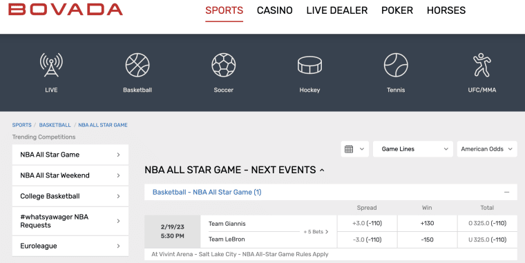 Bovada NBA Betting