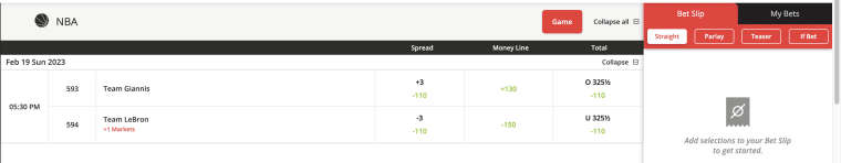 BetOnline NBA Bet
