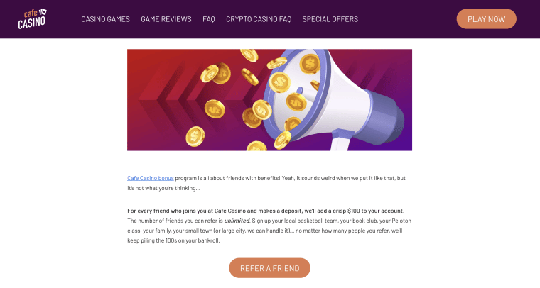 Cafe Casino Referral Program